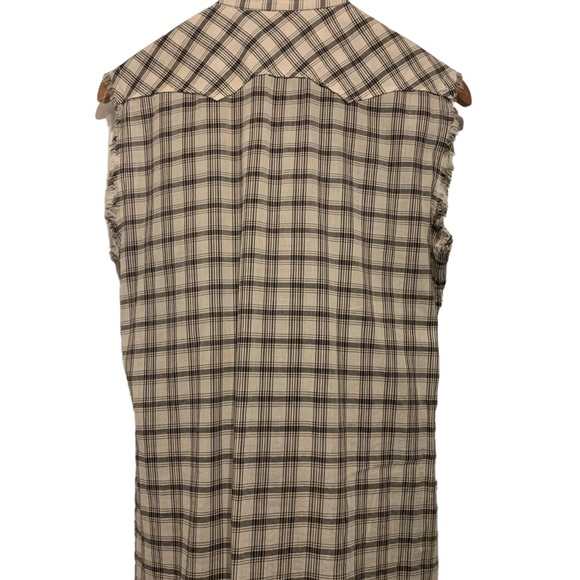 Nili Lotan Feora Plaid Sleeveless Western Top - Picture 7 of 7